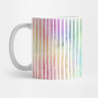 Small Bright Vertical Pastel Watercolor Stripes and Lines Mug